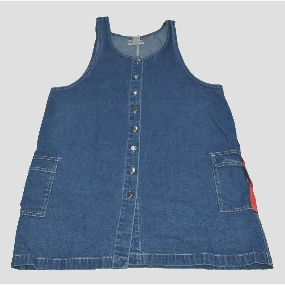 Vintage Amilano Collection Women's Jumper Size L Blue Denim Dress